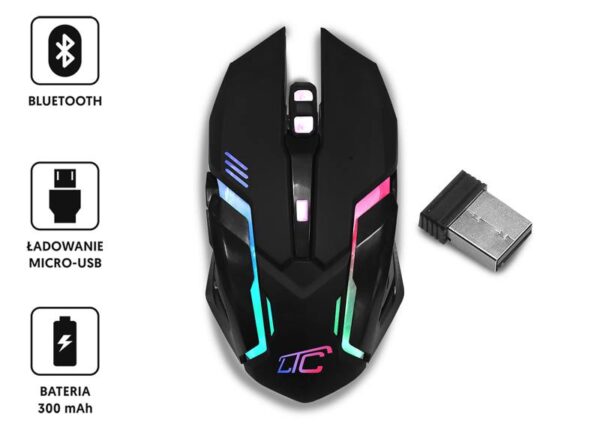 Souris gaming LTC RGB, 6 boutons, 3200 DPI
