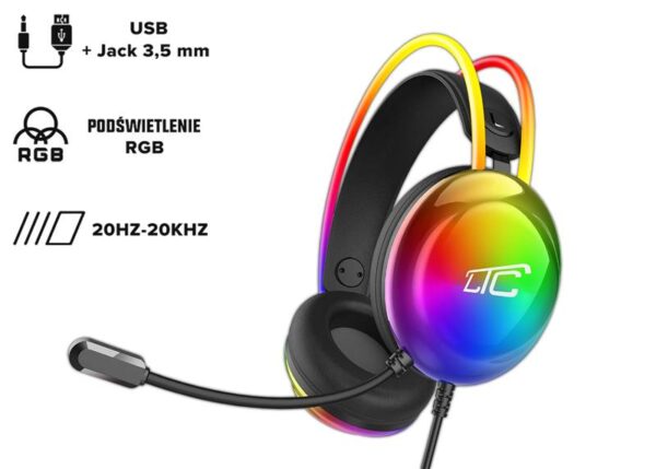 Casque de jeu LTC RGB avec microphone