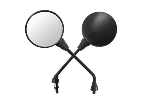 Rétroviseurs pour scooters, quads, vélos, cyclomoteurs, filetage M8, droit/droit, homologués, diamètre 104 mm, lot de 2 + fixations