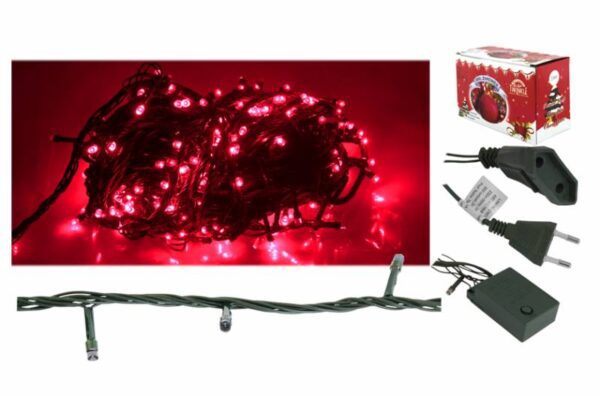 Guirlande lumineuse pour sapin de Noël PS, 100 LED, rouge.