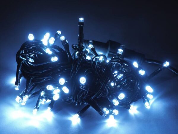 Guirlande lumineuse pour sapin de Noël PS 100 x LED Flash blanc froid + flash blanc froid, IP20, 230 V.
