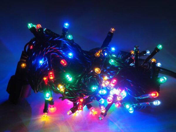 Guirlande lumineuse de Noël PS 100 LED clignotantes multicolores + clignotant froid IP20, 230 V