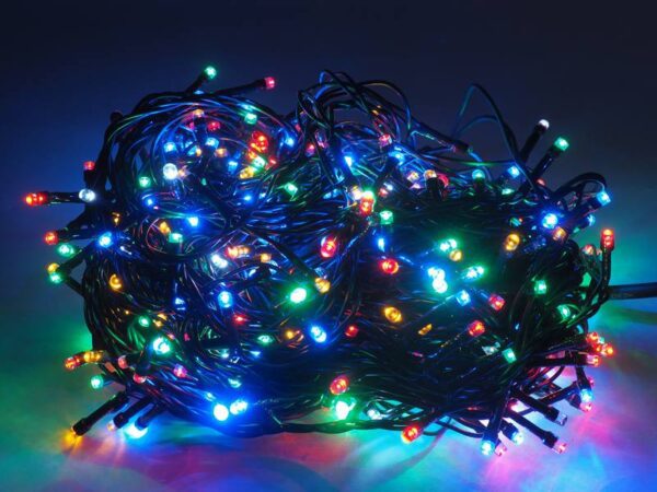 Guirlande lumineuse pour sapin de Noël PS 500 x LED Flash, multicolore + flash blanc froid, IP20, 230 V.