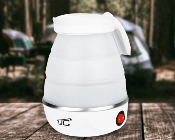 Bouilloire électrique de tourisme pliable en silicone blanc LTC 220-240V ~ 0,6L