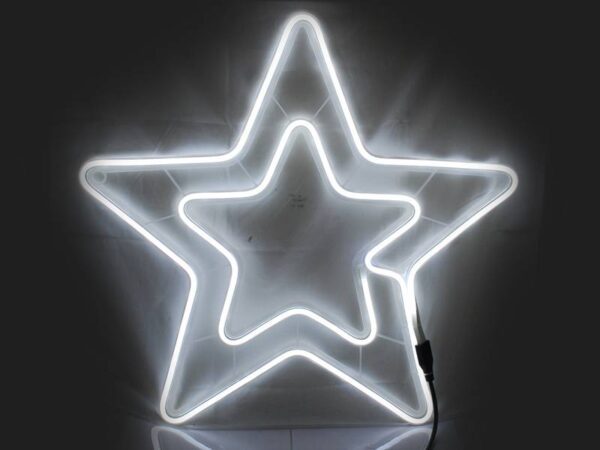 Étoile décorative de Noël PS BLANC FROID Néon LED, 230V NEUF.