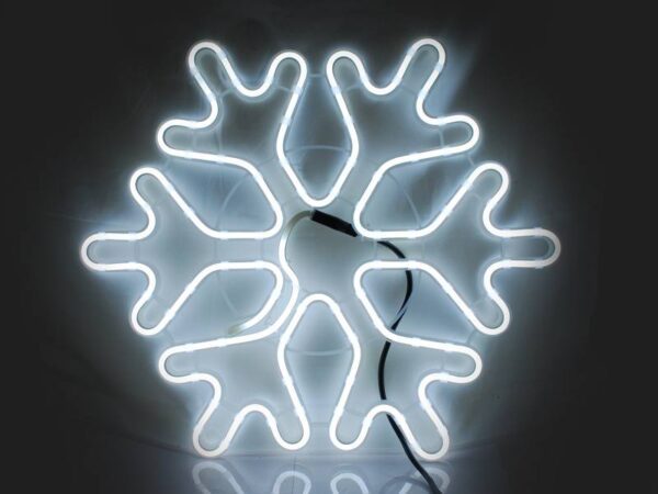 Décoration de Noël flocon de neige PS, néon LED BLANC FROID, 230V, NEUF.