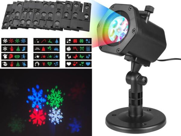 Projecteur de jardin LED PS LTC, 4,2 W, 12 diapositives interchangeables, lampe IP65 + alimentation IP44