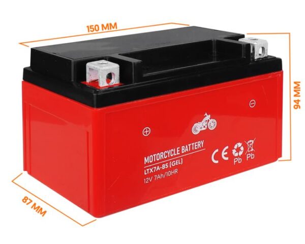 Batterie gel sans entretien pour moto 12 V 7 Ah
