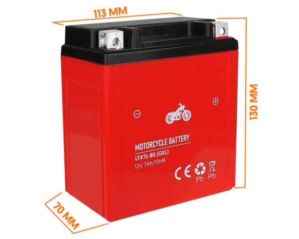 Batterie gel sans entretien pour moto 12 V 7 Ah