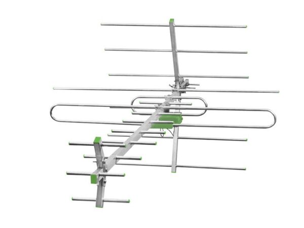 Antenne PS DVB-T TURBO TV-MUX8 COMBO Q100 VHF/UHF, polarisation verticale (V) ou horizontale (H) + balun.