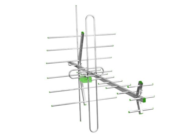 Antenne PS DVB-T TURBO TV-MUX8 COMBO VHF/UHF, polarisation verticale (V) + alimentation + amplificateur SWA-955.