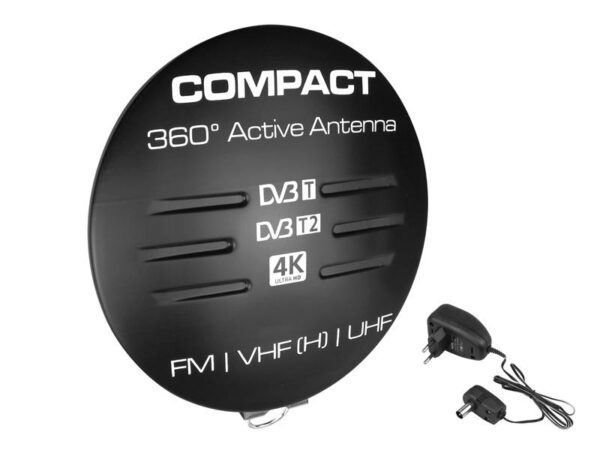 Antenne compacte DVB-T avec alimentation, noire