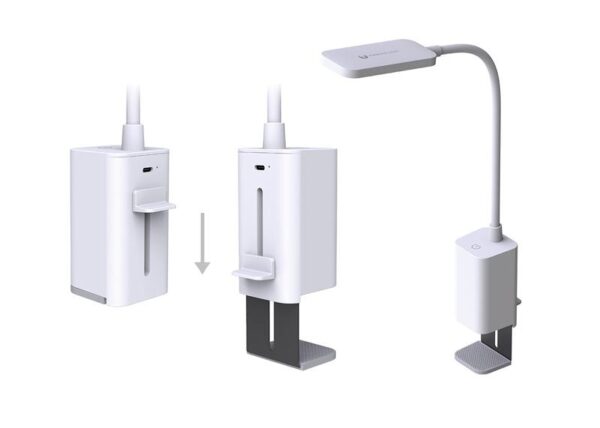 Lampe de bureau LED 6W PURE FLB-10 KIRSTEN blanche avec pince Forever Light