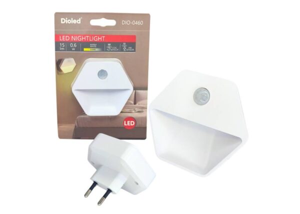 Veilleuse LED DIOLED HEXAGON+S PIR 0460