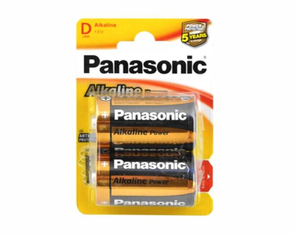 Pile alcaline Panasonic LR20 sous blister.