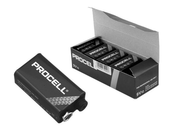 Pile alcaline Procell Duracell 6LR61, 9V.