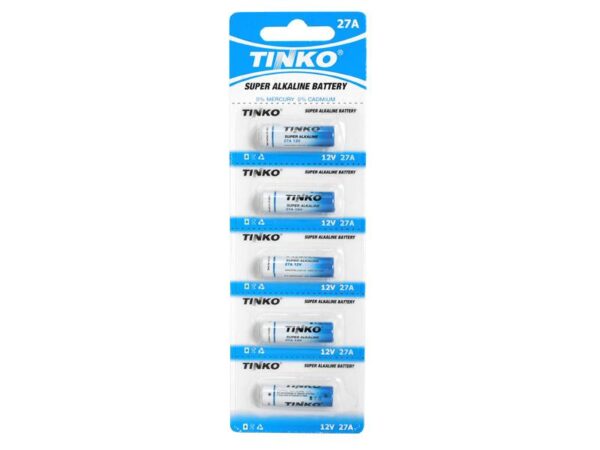Pile alcaline TINKO 12V LR27A, 5 unités/blister