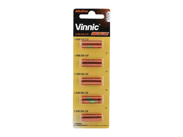 Pile alcaline Vinnic LR23A sous blister.