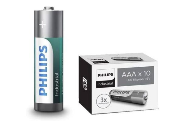 Piles alcalines industrielles PHILIPS LR03I10C/10, AAA LR03 1,5 V, paquet de 10