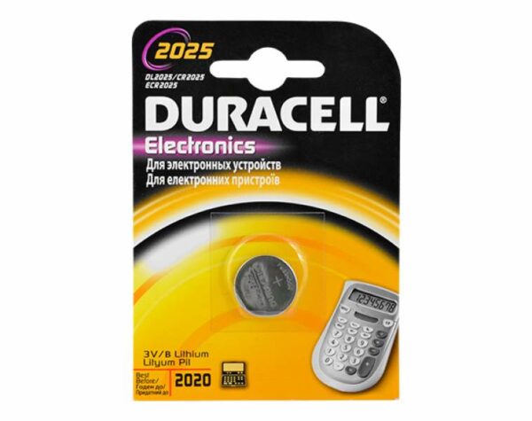 Pile au lithium Duracell CR2025, 3V.
