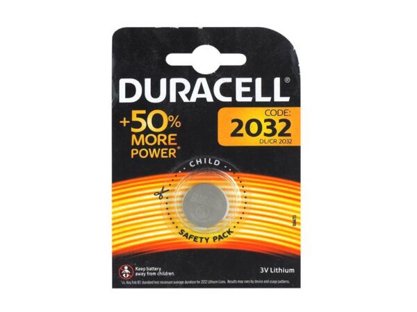 Pile au lithium Duracell CR2032, 3V.