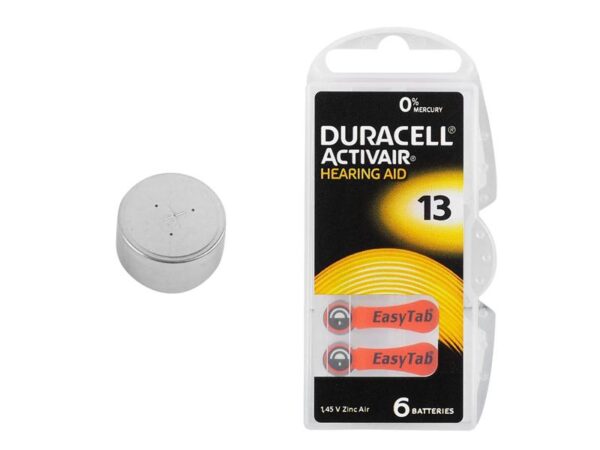 Pile pour appareil auditif Duracell DA13.