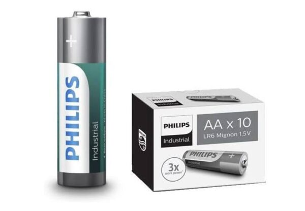 Piles alcalines industrielles PHILIPS LR6i10C/10, AA LR6 1,5 V, paquet de 10