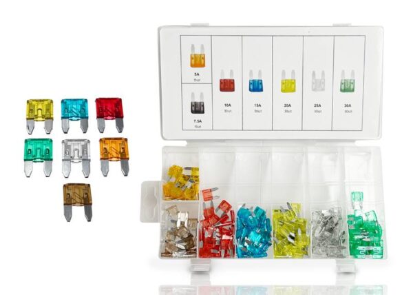 Boîte de 180 fusibles pour MINI (5/10/15/20/25/30 A)