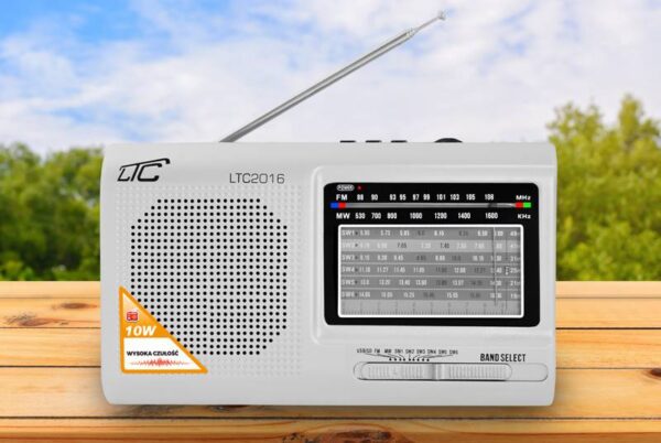 Radio portable PS LTC-2016 WILGA USB avec batterie intégrée, argent.