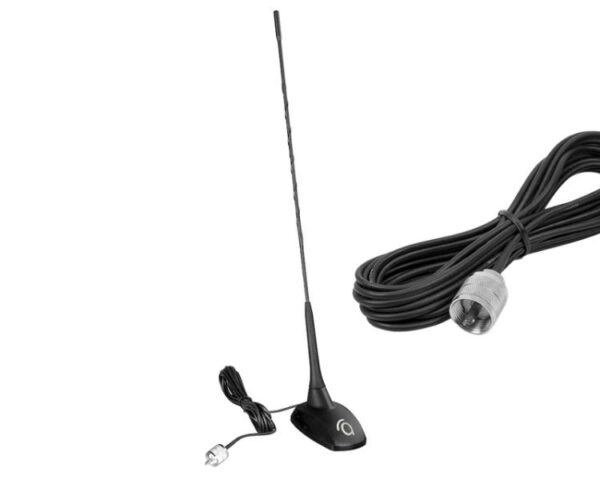 Antenne CB magnétique CBM-516, 50 cm avec câble de 4 m, prise PL