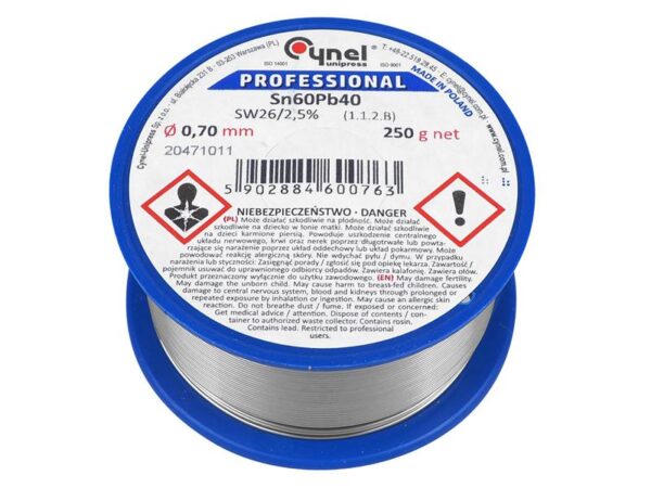 Étain PS 0,70/250g/liant Sn60Pb40.