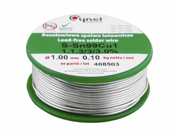 PS Cyna Sn99Cu1 1.00/100 g, Cynel, sans plomb.