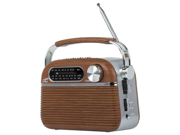 Radio portable rétro LTC NIDA bluetooth, AM/FM/MP3/USB/SD, batterie intégrée de 1200 mAh.