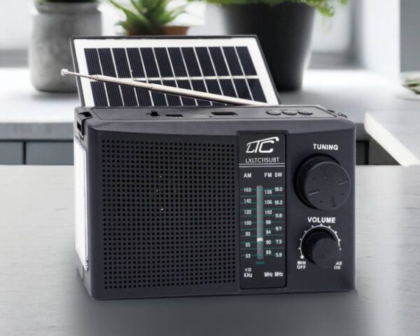 Radio portable solaire NER noire LTC115UBT FM/AM/SW USB Bluetooth