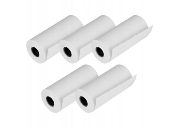 Rouleaux d'impression thermique, blancs, paquet de 5