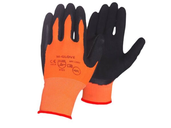 Gants de protection 8" LATEX MOUSSE ORANGE *12 SUPER L2003 (12 paires).