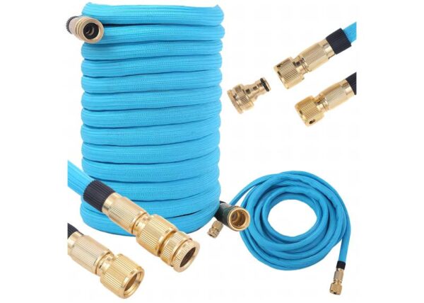 Tuyau d'arrosage extensible de 6,8 à 15 m, raccords de qualité supérieure 1/2" et 3/4".