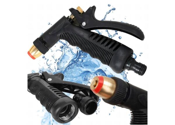 Pistolet d'arrosage avec régulation de débit progressive, embout en laiton, verrouillable