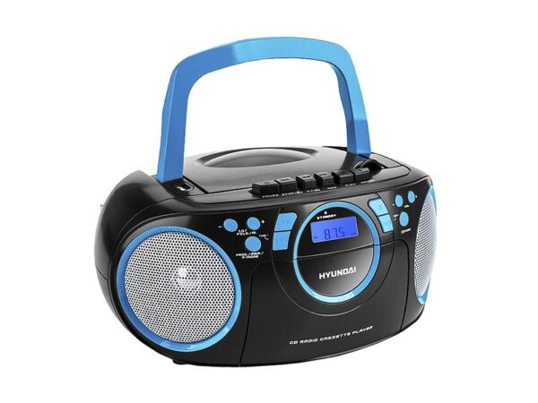 Boombox Hyundai TRC788AU3BBL Tuner FM numérique, Cassette, MP3, USB, AUX.