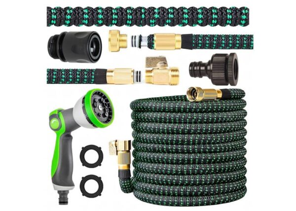 Tuyau d'arrosage extensible 2,5-7,5 m, raccords 1/2" et 3/4", pistolet PREMIUM