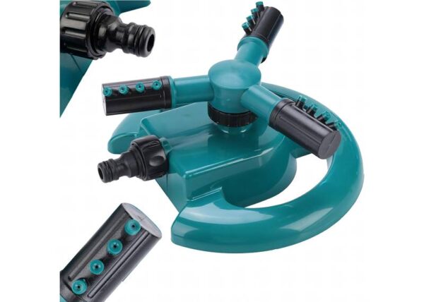 Arroseur de jardin rotatif à 360 degrés, à trois bras, 12 buses, portée jusqu'à 10 m