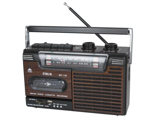 Radio portable PS OLD STYLE MK-138, cassette, USB, carte SD, AUX.