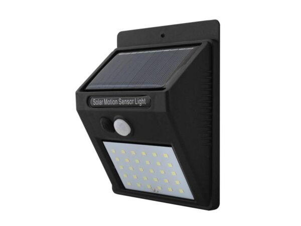 Applique murale solaire LED SMD 6W + détecteur de mouvement, noire.
