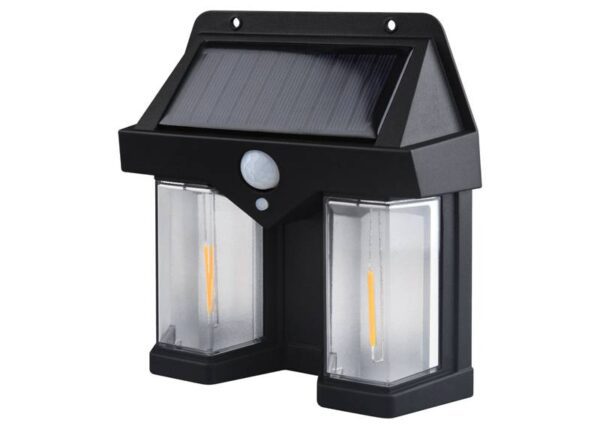 Lampe murale solaire LED COB LTC 10W 1200lm, détecteur de mouvement, détecteur crépusculaire, batterie 1800mAh IP54 (ABS)