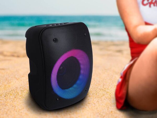 Enceinte Bluetooth LTC RGB 4" avec USB/SD/AUX/radio FM, batterie 4000 mAh