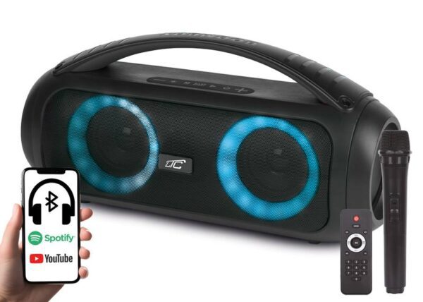 Enceinte Bluetooth Boombox LTC avec microphone et télécommande 2x3"