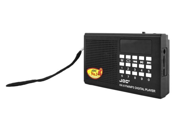 Radio portable FM KK-9, AUX, TF avec batterie 18650, noire.