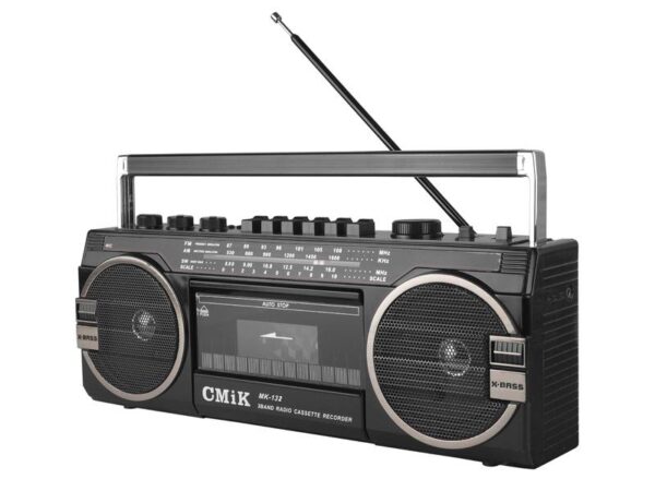 Radio portable MK-132BT style ancien, Bluetooth, cassette, USB, carte TF, AUX.