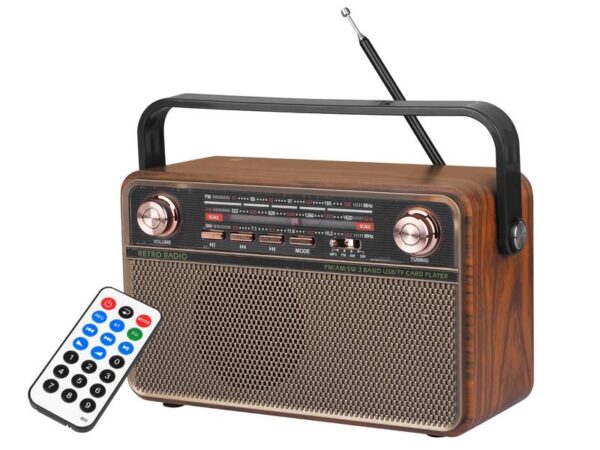 Radio portable RETRO MK-621 Bluetooth, USB, TF, AUX, Micro USB, télécommande, batterie 1200 mAh.