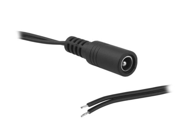 Prise CC 2,5/5,5 V avec câble de 1 m pour bandes LED.
